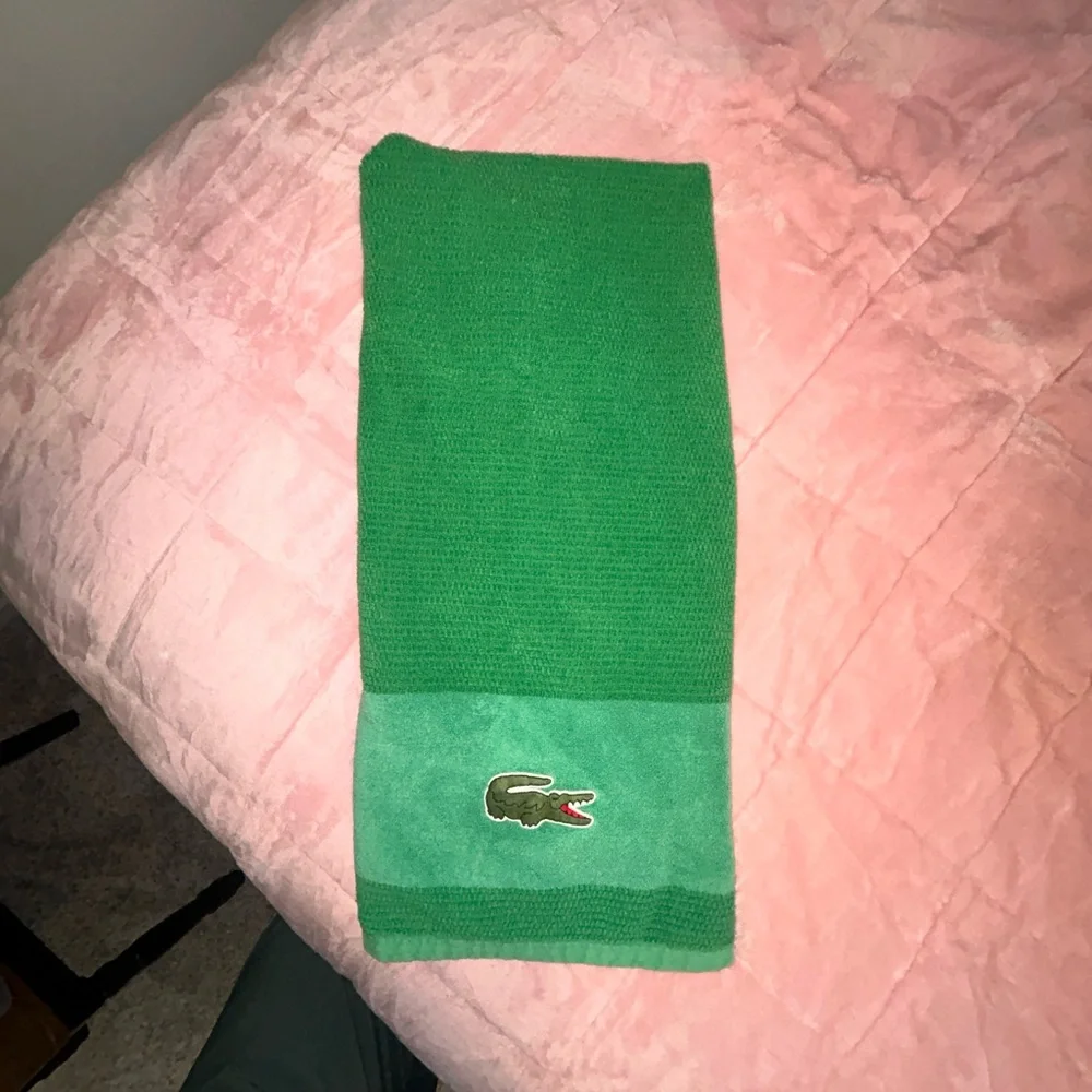 Lacoste Green Cotton Bath Towel